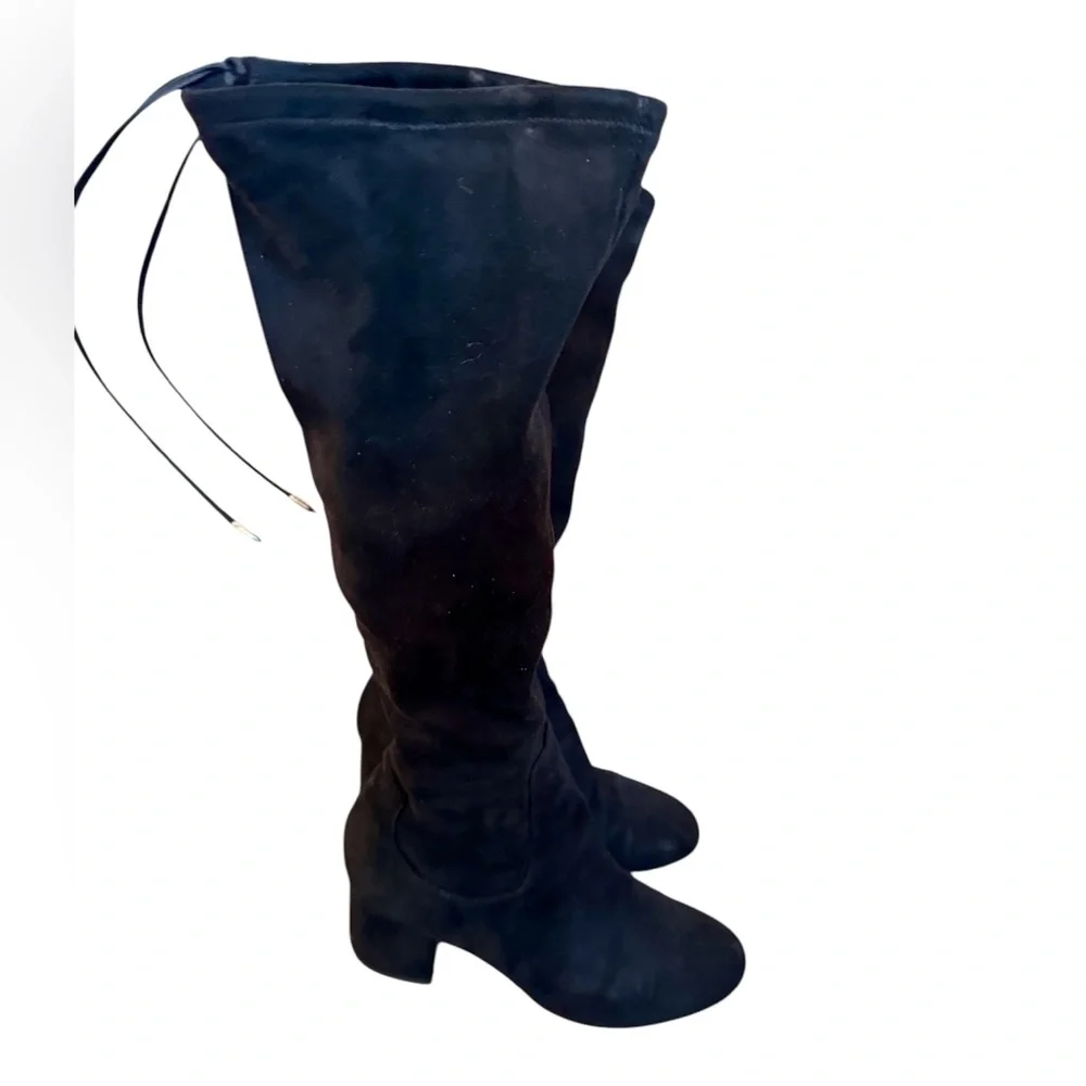 Sam Edelman Women's Vinney Boot Size 7 Block Heel Tall Black Stretch